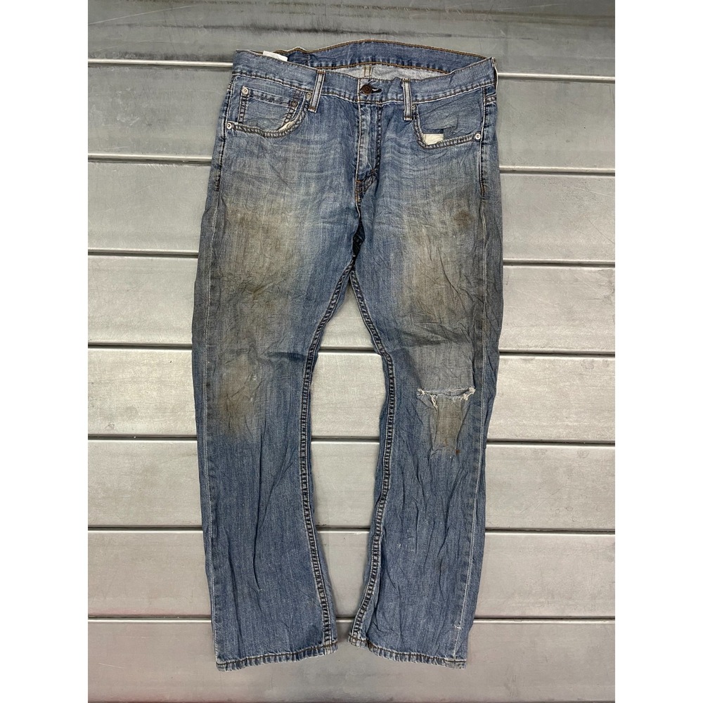 Levis 527 Jeans Mens 33x30 Blue Medium Wash Denim Bootcut 100%‎ Cotton Grunge